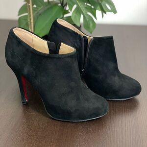 Louboutin Black Suede Booties Size 37